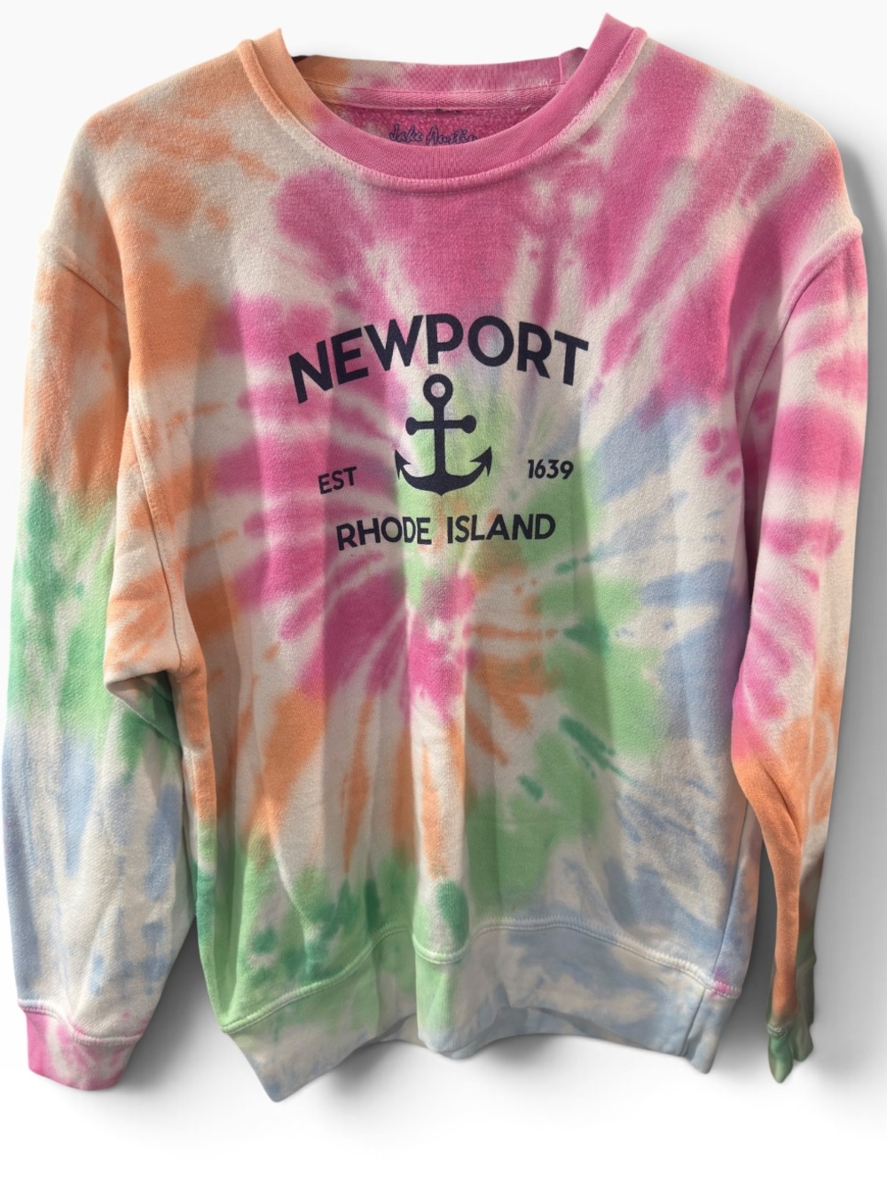 Newport Tie-Dye Crewneck Sweatshirt - Pink, Orange, Green, Blue